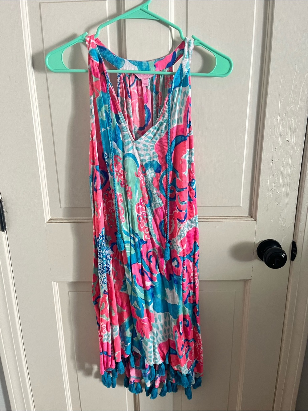 Lilly Pulitzer Pink & Blue Multicolor Sleeveless Floral Maxi Dress